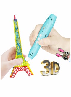 3D Pen for Kids Aged 4+, 3D Printing Pen for 3D Thinking Training, Wireless 3D Pen with 2 Feeding Speeds, Built-in Rechargeable Battery, 1.75cm PCL Filament is Included