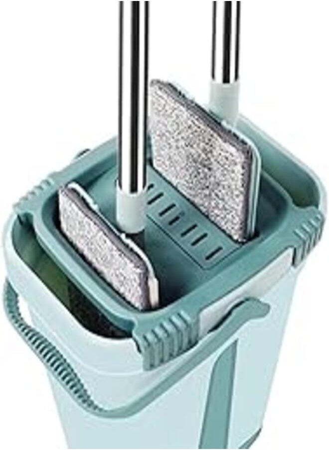 Generic - Hand Washable Lazy Mop Bucket Set, Wet and Dry Washing Mop and Scraping All-in-One Flat Mop Japanese Style Scraper No Wash - Multicolor - Image 1