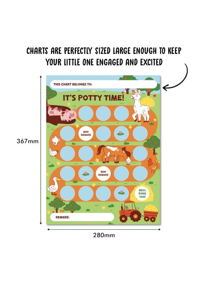 Central 23 Potty Training Reward Chart for Toddlers x10 pcs - Farm Theme Sticker Reward Chart for Kids - Toilet Training Incentive Chart Reward System for Boys and Girls - Token Board by Central 23 - Image 4