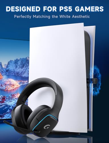 Gvyugke 24GHz Wireless Gaming Headsets for PS5 PS4 PC Switch Bluetooth 53 Gaming Headphones with Noise Canceling Mic 71 Surround Sound 70H Battery Blue Lighting Matte Black - Image 3