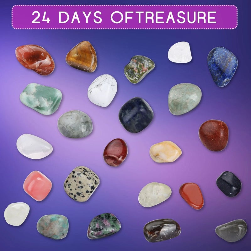 Christmas Advent Calendar: 24 Daily Polished Crystal Blind Box - Pink Themed Festive Countdown With Energy Healing Benefits for Crystal Enthusiasts Holiday Lovers - Image 3