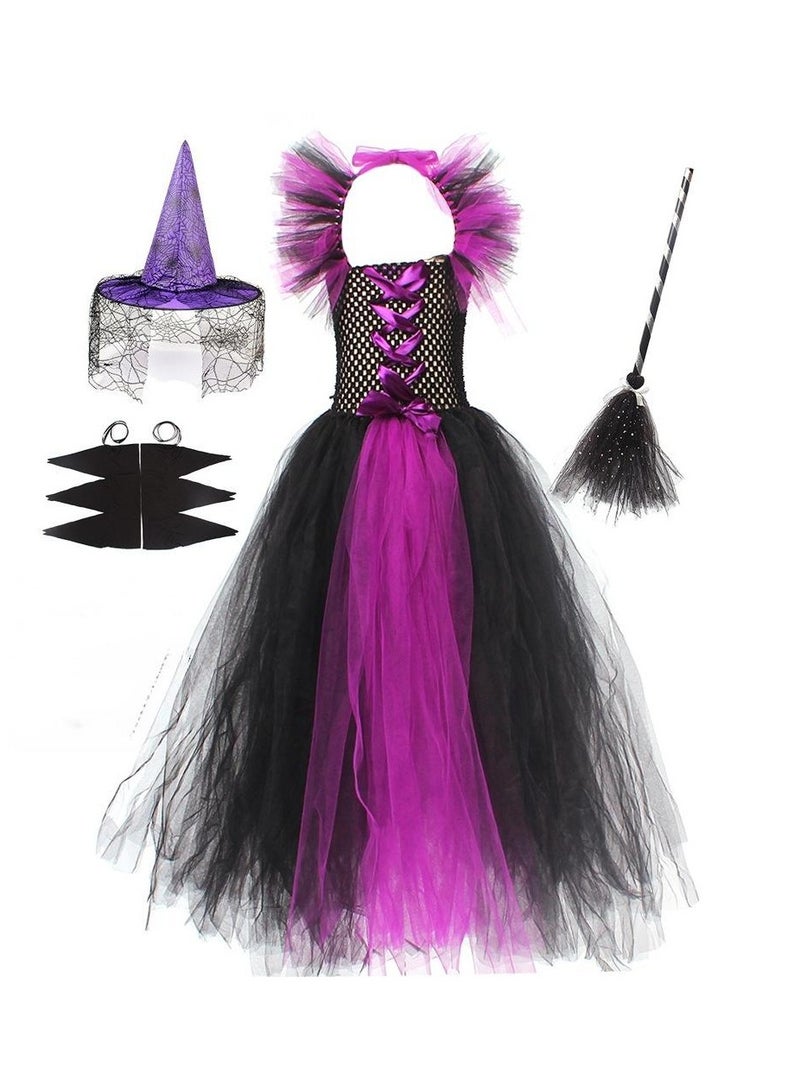 Four-Piece Set WitchDress Bat Sleeve Witch Dress Cosplay Girl Dress - Image 1