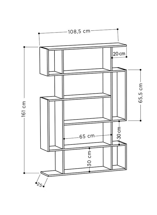 Mourah Home Mito Bookcase Modern Book Shelf Cabinet 6 Tier Multi Storage Bookshelf Rack Display Unit For Bedroom Living Room Cabinet Home  25.5X161X108.5Cm (Dark Grey/Light Mocha) - Image 3