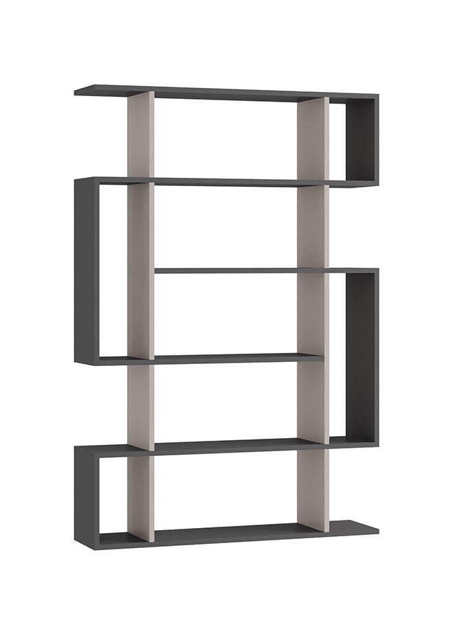 Mourah Home Mito Bookcase Modern Book Shelf Cabinet 6 Tier Multi Storage Bookshelf Rack Display Unit For Bedroom Living Room Cabinet Home  25.5X161X108.5Cm (Dark Grey/Light Mocha) - Image 2