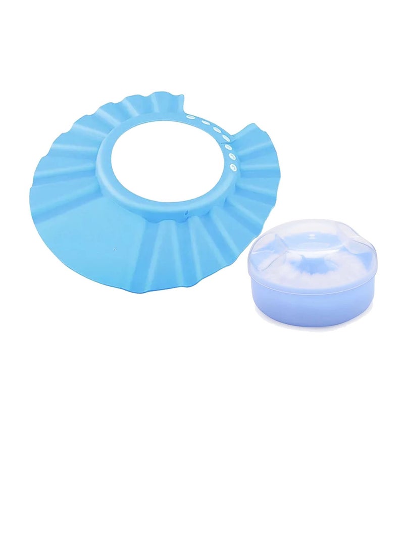 STAR BABiES Star Babies - Combo Pack of 2- Kids Powder Puff  with Kids Shower Cap - Blue  - Image 1