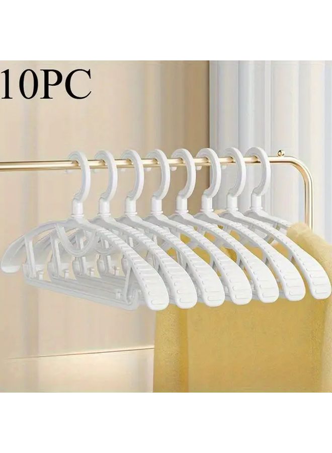 Green 10PCS Non Slip Seamless Plastic Clothes Hangers With Enamel Coating For Wardrobe - Image 1
