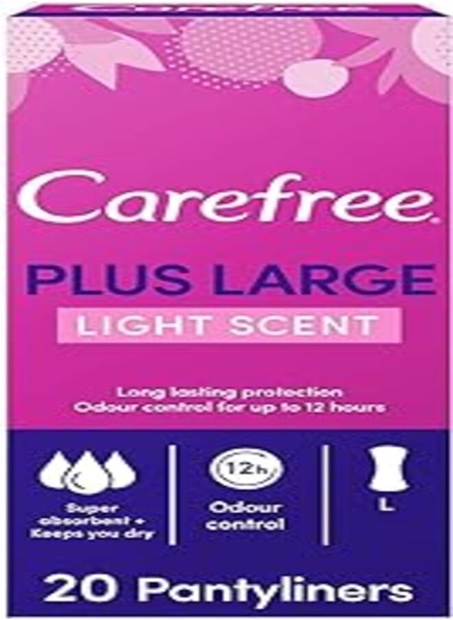 Carefree CAREFREE Panty Liners,Plus Large, Light Scent, Pack of 20 