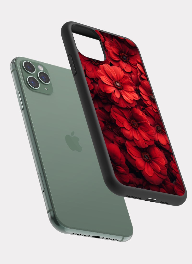 بكسلات كفر ايفون 11 برو ماكس ورد احمر احمر - Image 2