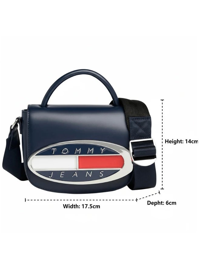 Hilfiger Denim Tommy Hilfiger Women’s Mini Handbag – Navy Blue Leather Elegant Daily Bag (AW0AW15811) - Image 5