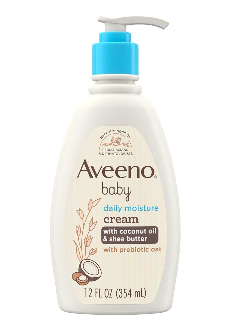 Aveeno Baby Aveeno Baby Daily Moisturizing Cream with Prebiotic Oat, Hypoallergenic Baby Lotion with Coconut Oil & Shea Butter Moisturizes Sensitive Skin for 24 Hours, Gentle Coconut Scent, 12 fl. oz 