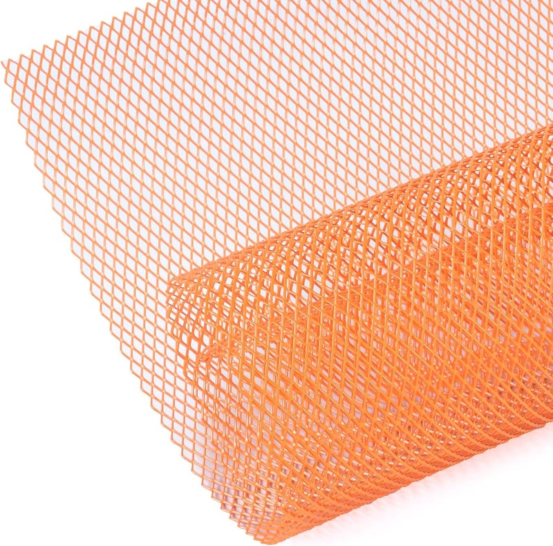 AggAuto Universal 40"x13" Car Grill Mesh - Aluminum Alloy Automotive Grille Insert Bumper Rhombic Hole 6x12mm, One of the Most Multifunctional Shape Grids Orange - Image 1
