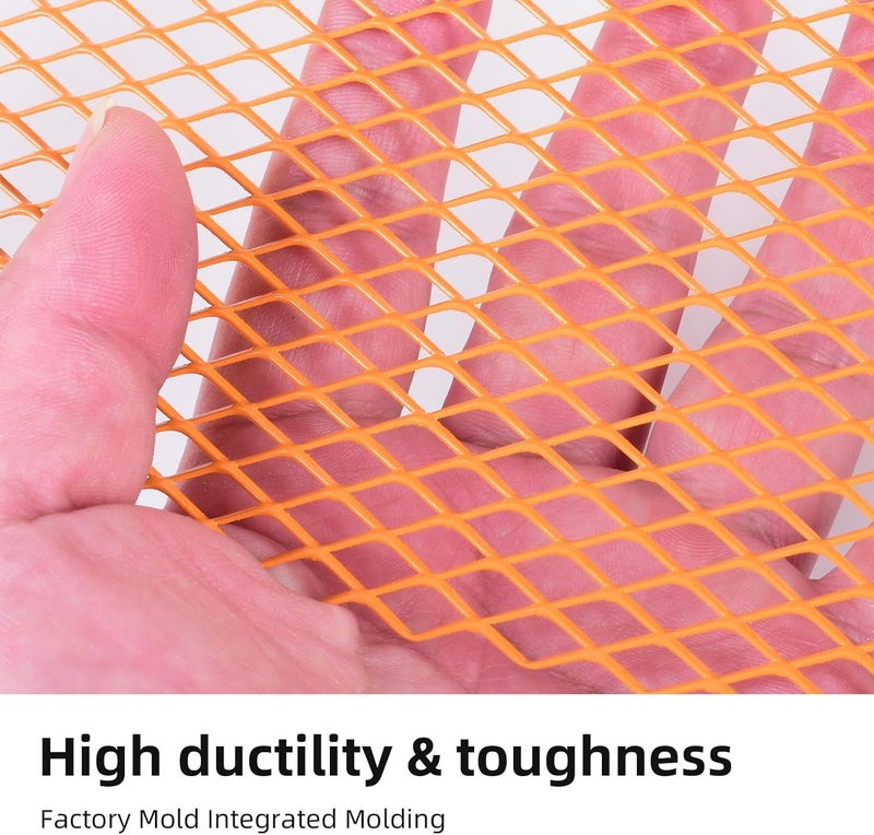 AggAuto Universal 40"x13" Car Grill Mesh - Aluminum Alloy Automotive Grille Insert Bumper Rhombic Hole 6x12mm, One of the Most Multifunctional Shape Grids Orange - Image 4