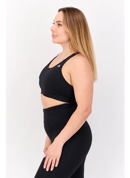 Adidas Women Padded Brand Logo Sports Bra, Black  - Image 3