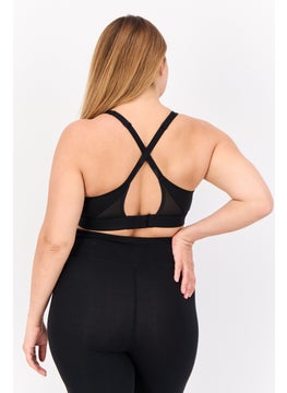 Adidas Women Padded Brand Logo Sports Bra, Black  - Image 2
