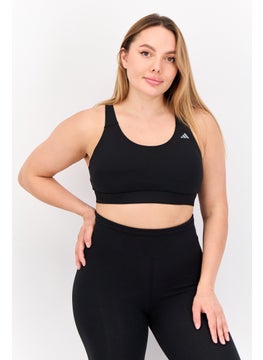 Adidas Women Padded Brand Logo Sports Bra, Black  - Image 1