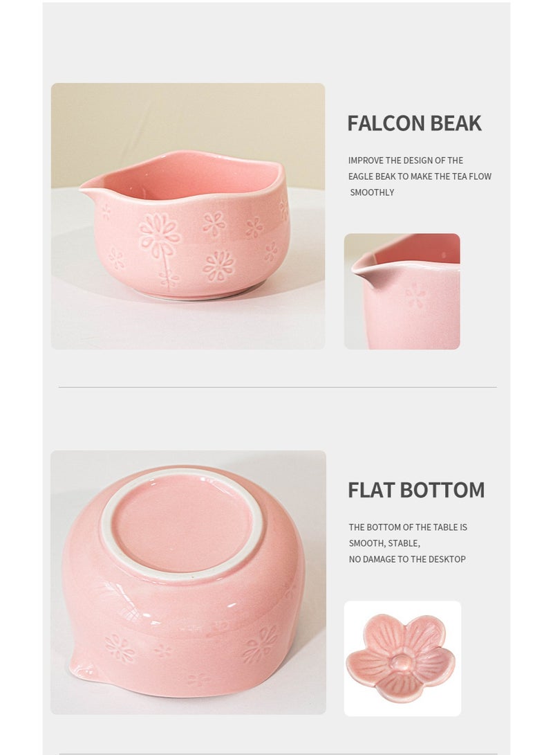 5-piece Japanese Matcha Set, for Traditional Tea Ceremony-Coarse Ceramic Perfect Handmade Matcha Kit to Prepare Traditional Matcha Tea, 100% Natural Matcha Gift Kit (pink) - Image 2