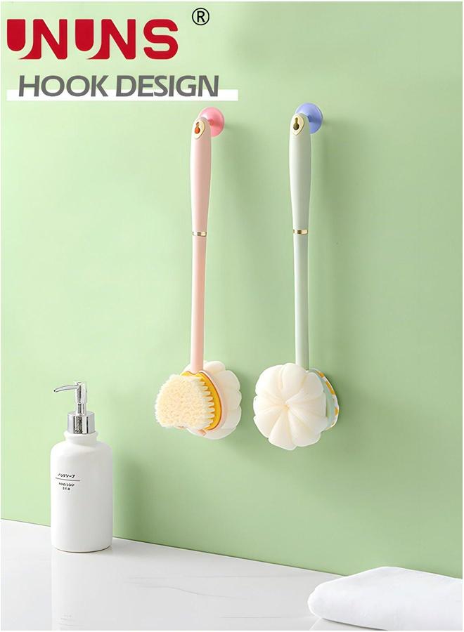UNUNS Shower Body Brush,2pcs Brush Long Handle For Shower,Double Sided Brush,Massage Bristles Suitable Exfoliation Scrubbing - Image 2