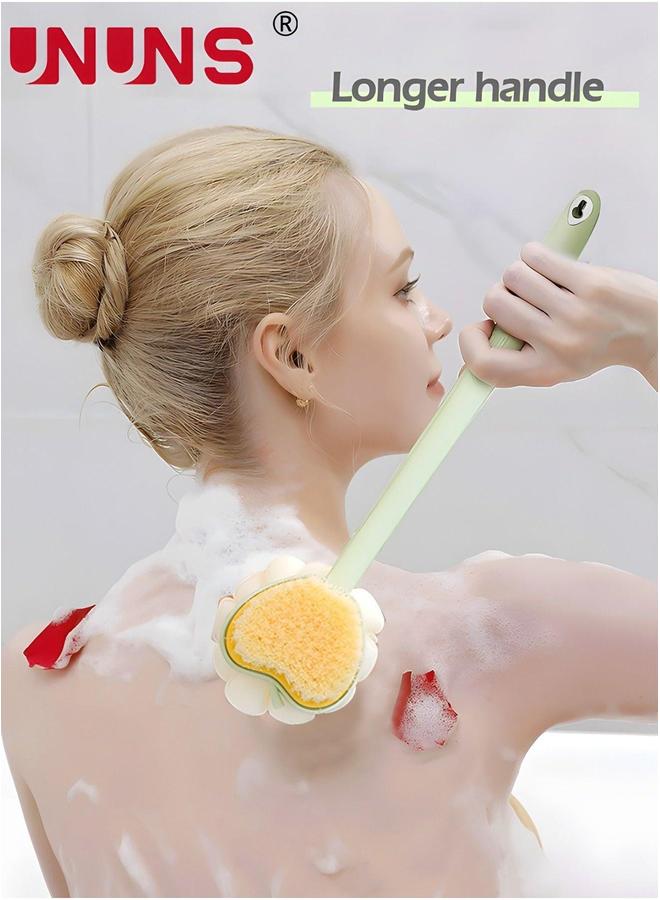UNUNS Shower Body Brush,2pcs Brush Long Handle For Shower,Double Sided Brush,Massage Bristles Suitable Exfoliation Scrubbing - Image 3