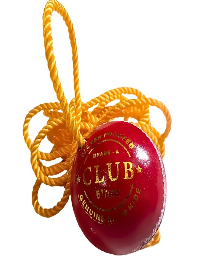 MOSVOLD Hanging Leather Practice Ball with Rope for Shot Practice, String and Knocking Ball(Red, Pack of 1) - Image 1