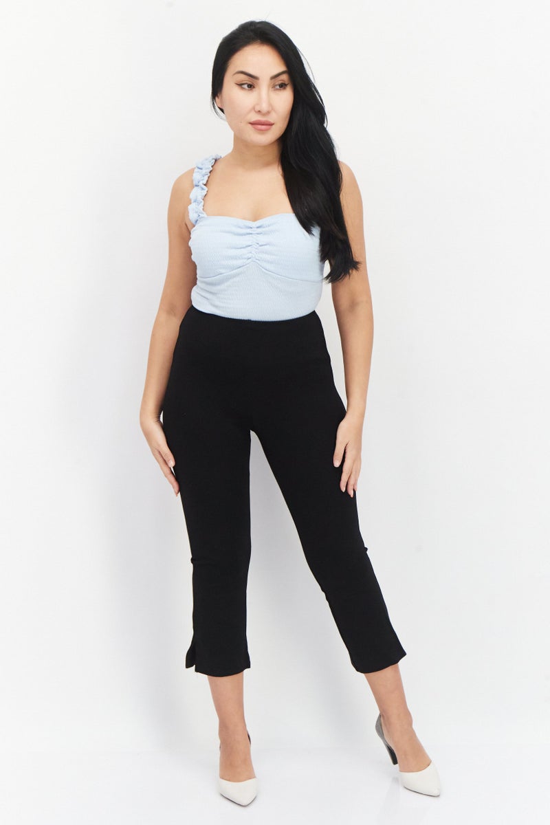 Lost + Wander Women Queen Anne Neck Sleeveless Textured Bodysuit, Light Blue - Image 2