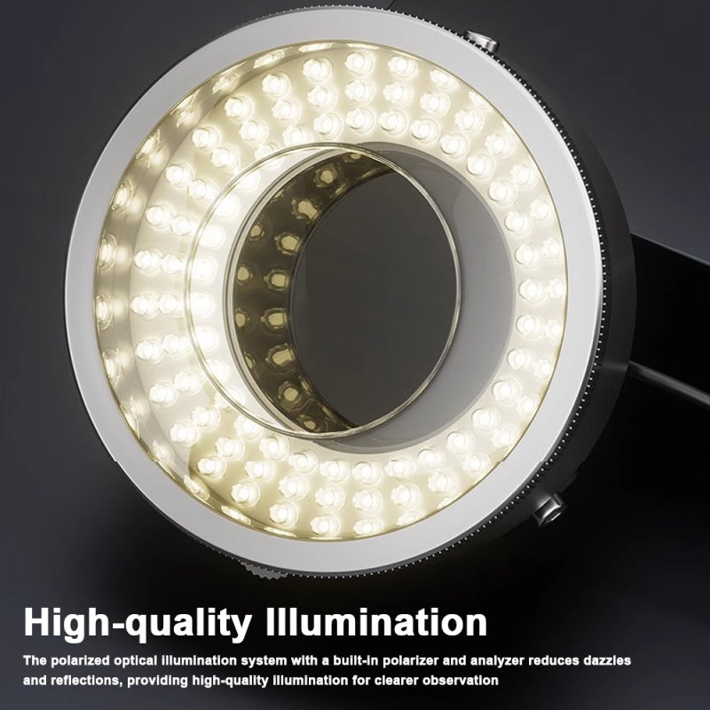 نظام بصري مستقطب iFixes iL37 للمجهر مع حلقة إضاءة LED مكونة من 96 خرزة ضوء LED ومصدر ضوء مضاد للوهج للمجهر - Image 3