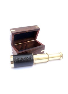 Nauticaz REGAL SURVEY 6 Nautical Handheld Pirate Brass Telescope with Anchor on Wooden Box  - Image 3