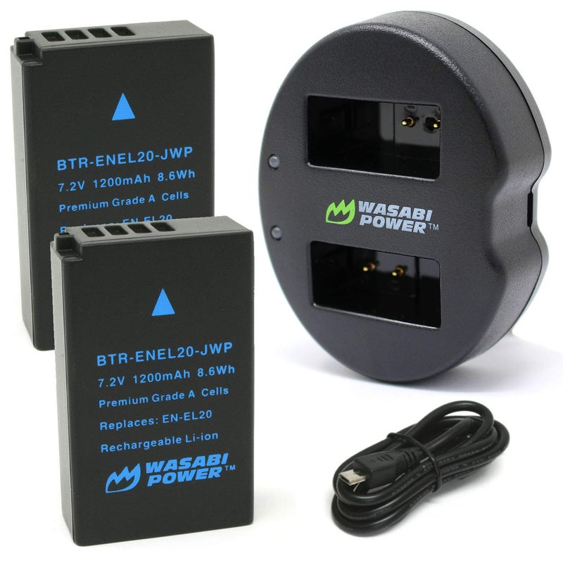 Wasabi Power Battery 2-Pack and Dual Charger for Nikon EN-EL20/EN-EL20a and Coolpix A, Nikon 1 Series (AW1, J1, J2, J3, S1, V3), Blackmagic Pocket Camera - Image 5