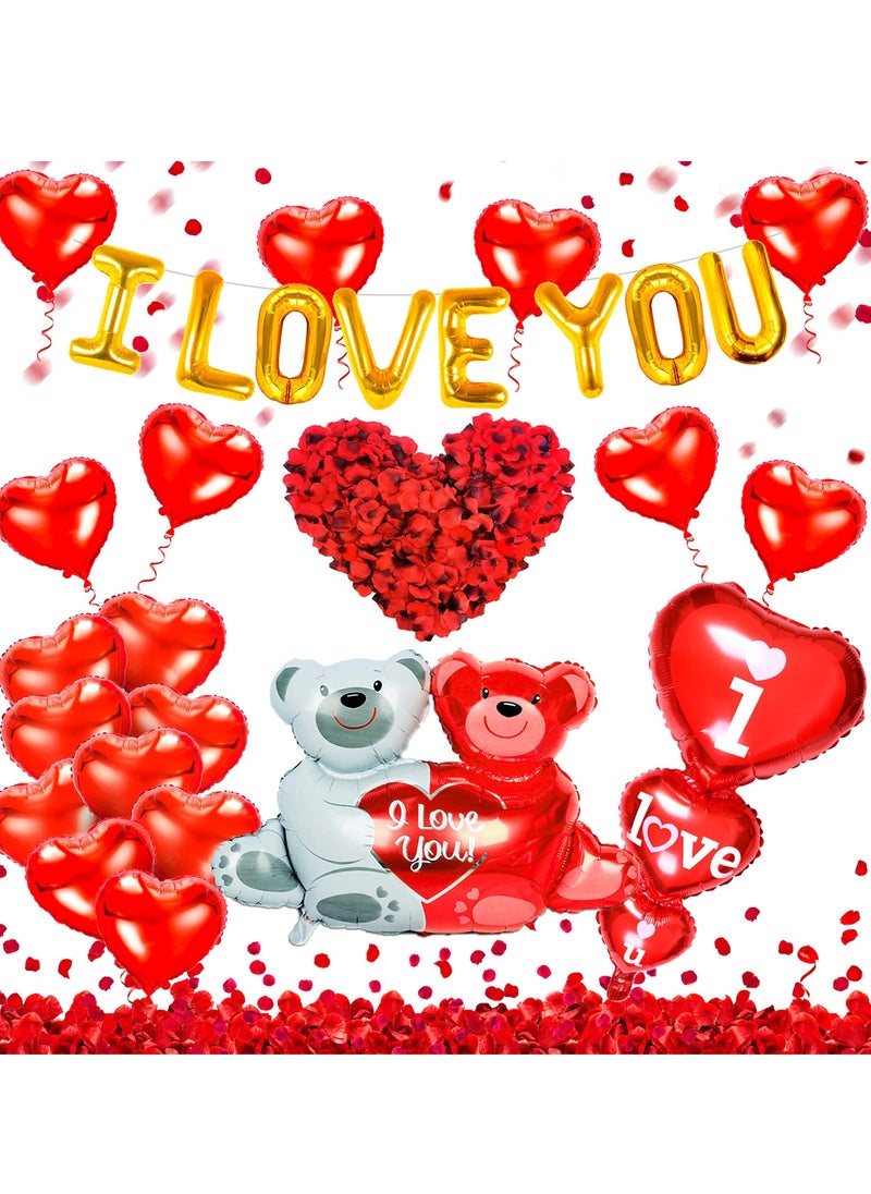 Generic - Balloons Decorations Kit,  I LOVE YOU Balloons & Red Balloons, 20 PCS Red Heart Shaped Balloons, Graduation Balloons/Valentines Day Balloons - Image 1