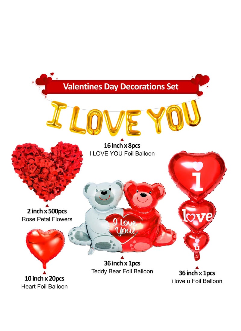 Generic - Balloons Decorations Kit,  I LOVE YOU Balloons & Red Balloons, 20 PCS Red Heart Shaped Balloons, Graduation Balloons/Valentines Day Balloons - Image 1