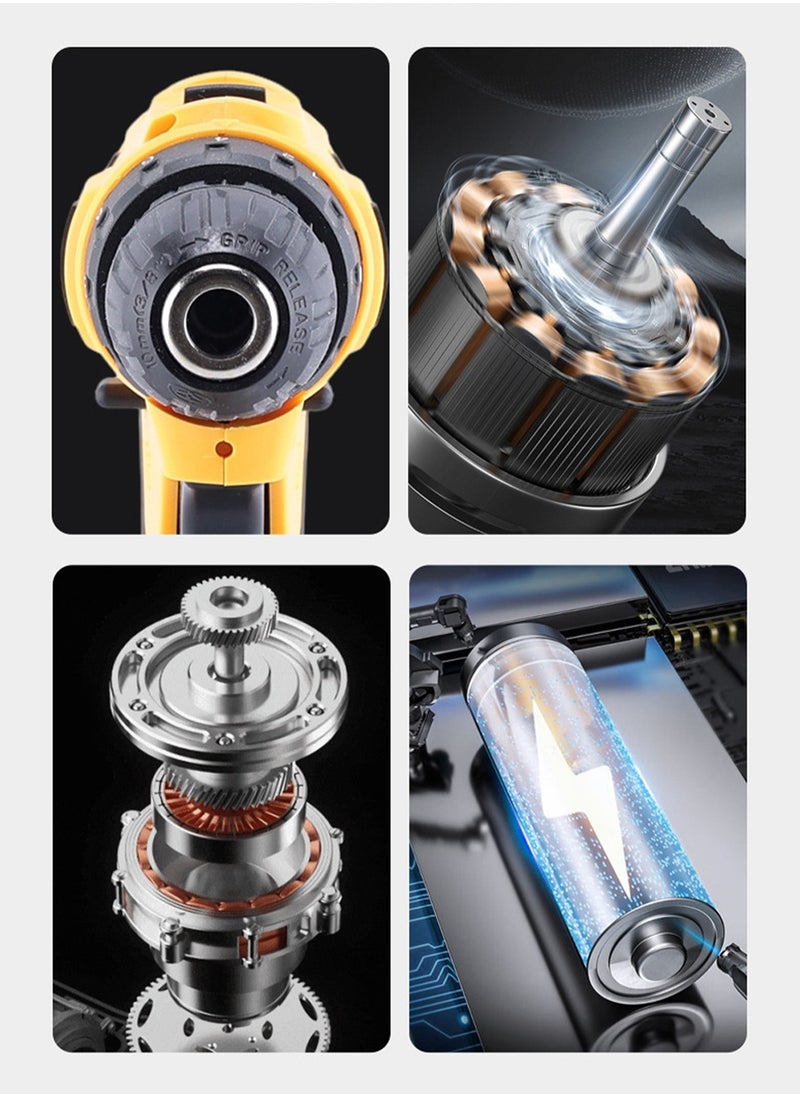 Arabest - 21v Multifunctional 24-Piece Lithium Drill Set Rechargeable Hand Drill Household Impact Drill Pistol Drill - Image 1