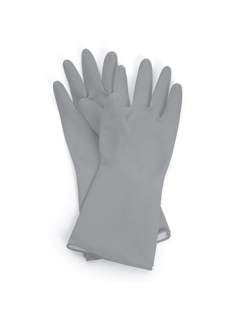 komax Rubber Gloves  Medium Size Gray Color Durable - Image 1