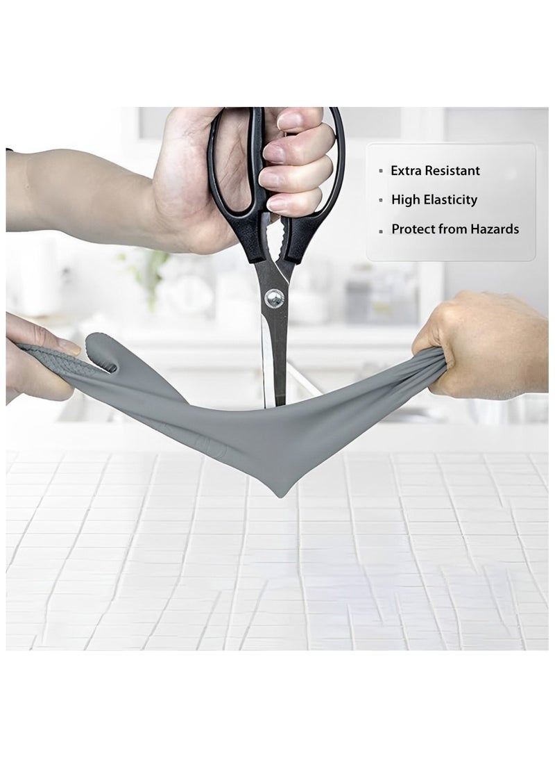 komax Rubber Gloves  Medium Size Gray Color Durable - Image 3