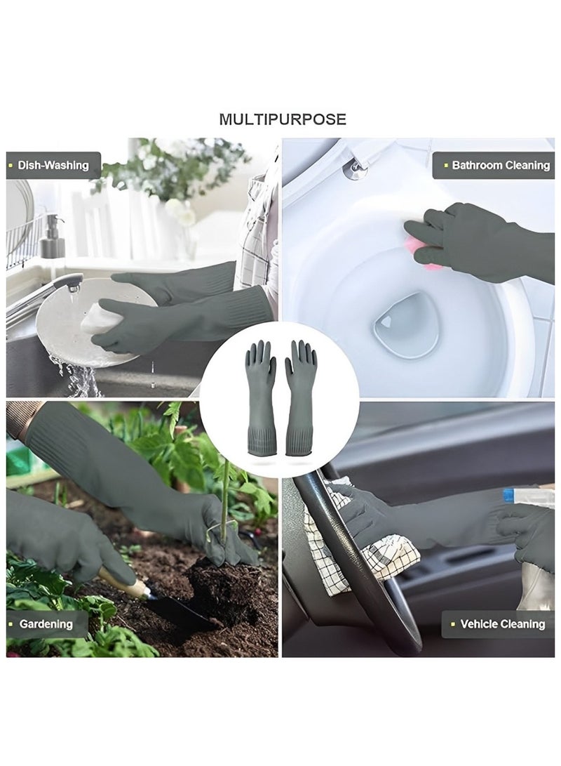 komax Rubber Gloves  Medium Size Gray Color Durable - Image 4