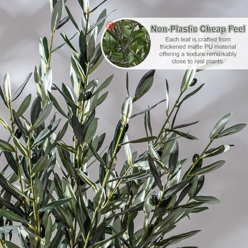 Bailikang 8PCS Premium Artificial Olive Branches for Vases - Realistic PU & Silk Faux Greenery Stems, 3 Sizes, Bendable Wire Stems, Low Maintenance Home/Office/Holiday Decor(No Vase - Image 5
