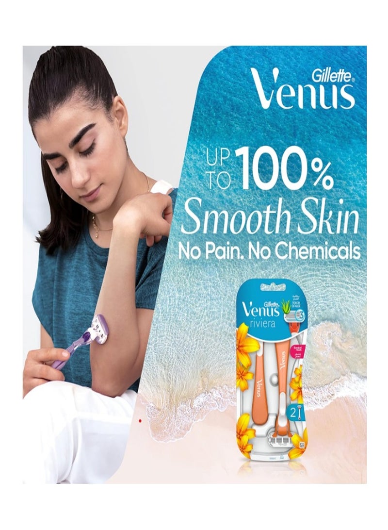 فينوس ماكينة حلاقة ريفييرا للسيدات للاستعمال لمرة واحدة، عدد 2 - Image 2