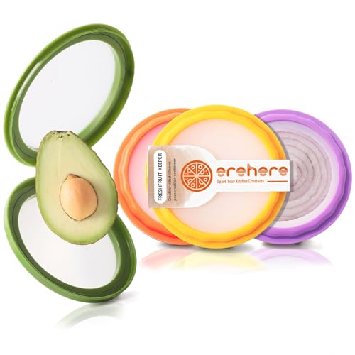 Erehere 4-Piece Airtight Food Storage Containers Set – Avocado Saver, Onion Keeper, Silicone Kitchen Organizers for Fridge, Reusable & Leak-Proof to Lock in Freshness - Image 1
