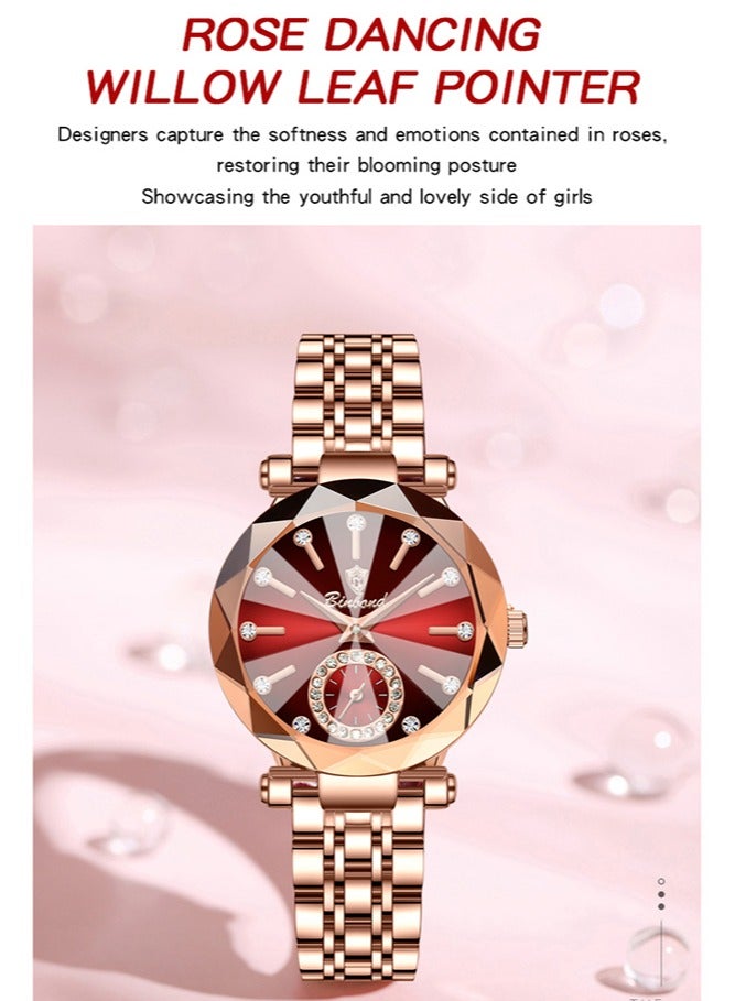 BINBOND Women's Steel Strap Quartz Watch Waterproof Elegant Watch Ladies Gifts - Image 5