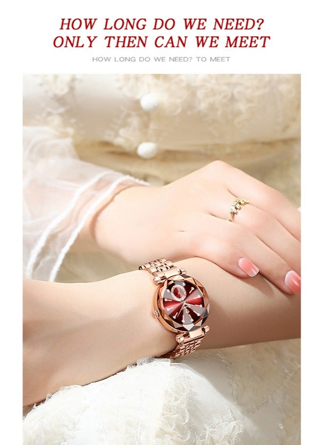 BINBOND Women's Steel Strap Quartz Watch Waterproof Elegant Watch Ladies Gifts - Image 3