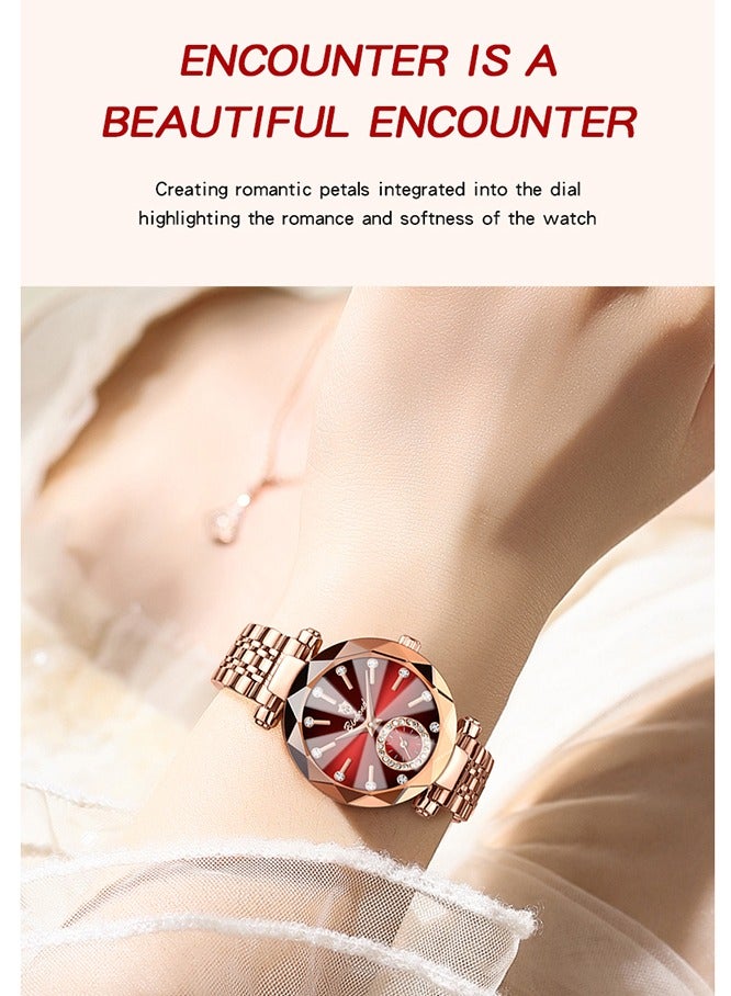 BINBOND Women's Steel Strap Quartz Watch Waterproof Elegant Watch Ladies Gifts - Image 2