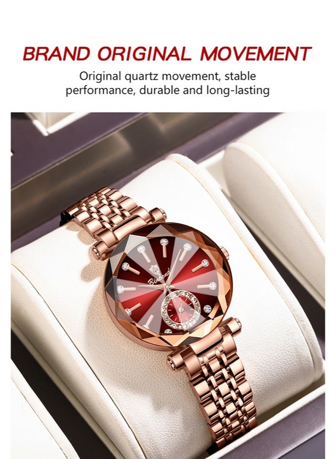 BINBOND Women's Steel Strap Quartz Watch Waterproof Elegant Watch Ladies Gifts - Image 4