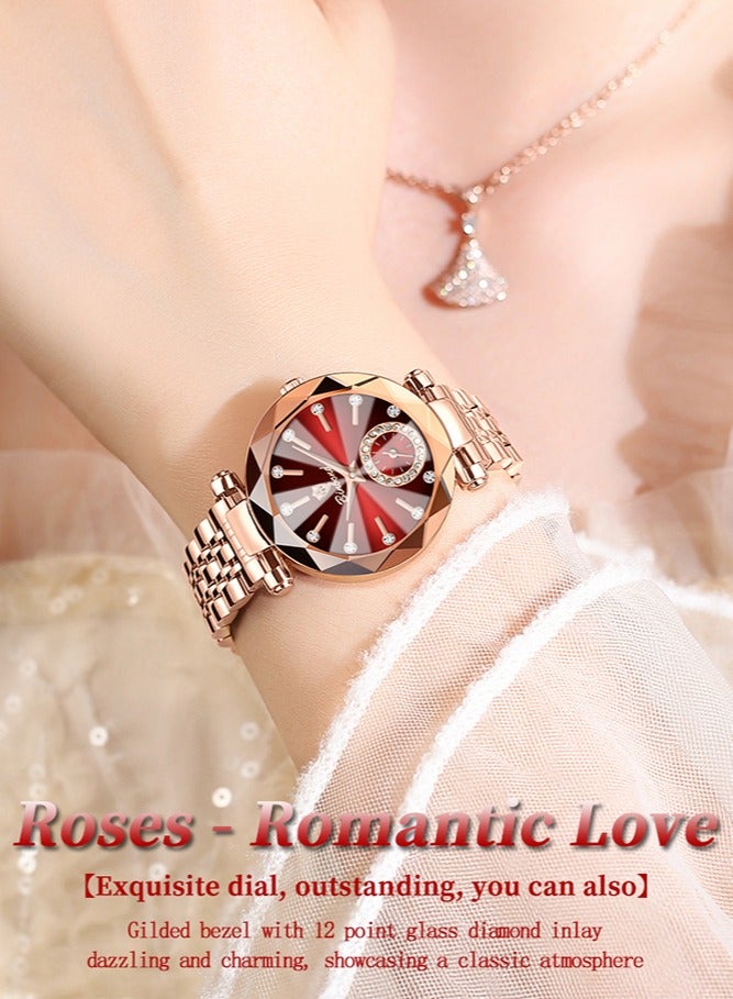 BINBOND Women's Steel Strap Quartz Watch Waterproof Elegant Watch Ladies Gifts - Image 1