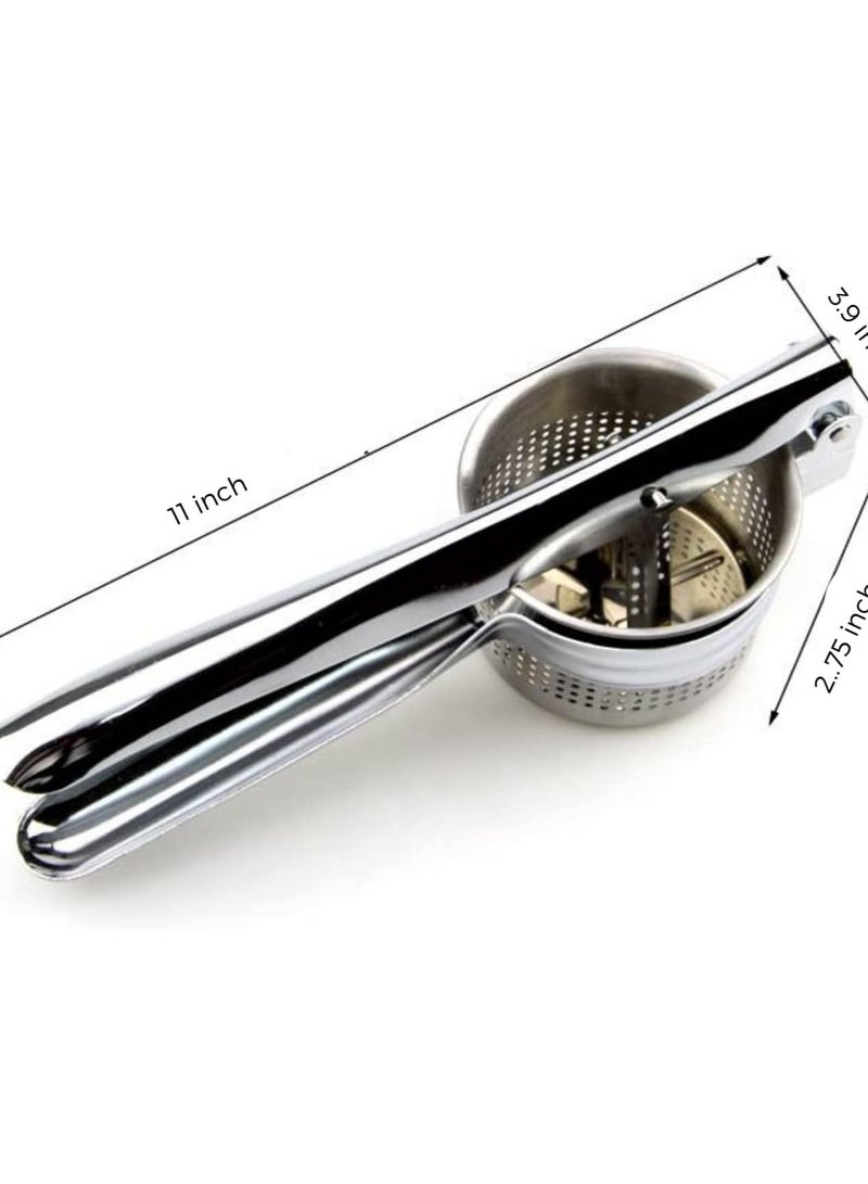 Potato Ricer Stainless Steel Masher - Ricer for Mashed Potatoes, Vegetables and Fruits - Ideal for Baby food, Mashing, Fruit Pulp, Boiled Vegetables, Fruits and Vegetable Juice - Image 2