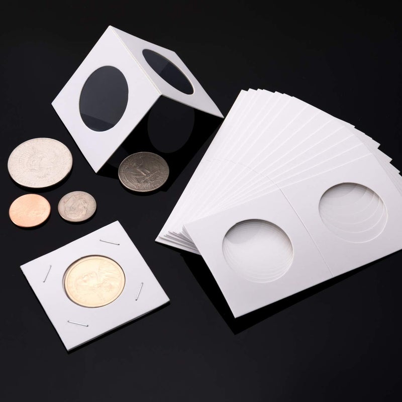 Favourde 300 Pieces Cardboard Coin Holder Flip Mega Assortment, 2 by 2 Inch for Coin Collection (6 Sizes) - Image 2