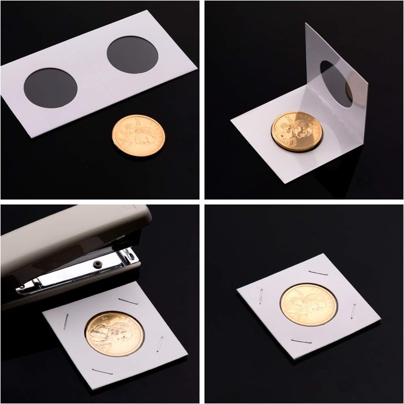 Favourde 300 Pieces Cardboard Coin Holder Flip Mega Assortment, 2 by 2 Inch for Coin Collection (6 Sizes) - Image 4