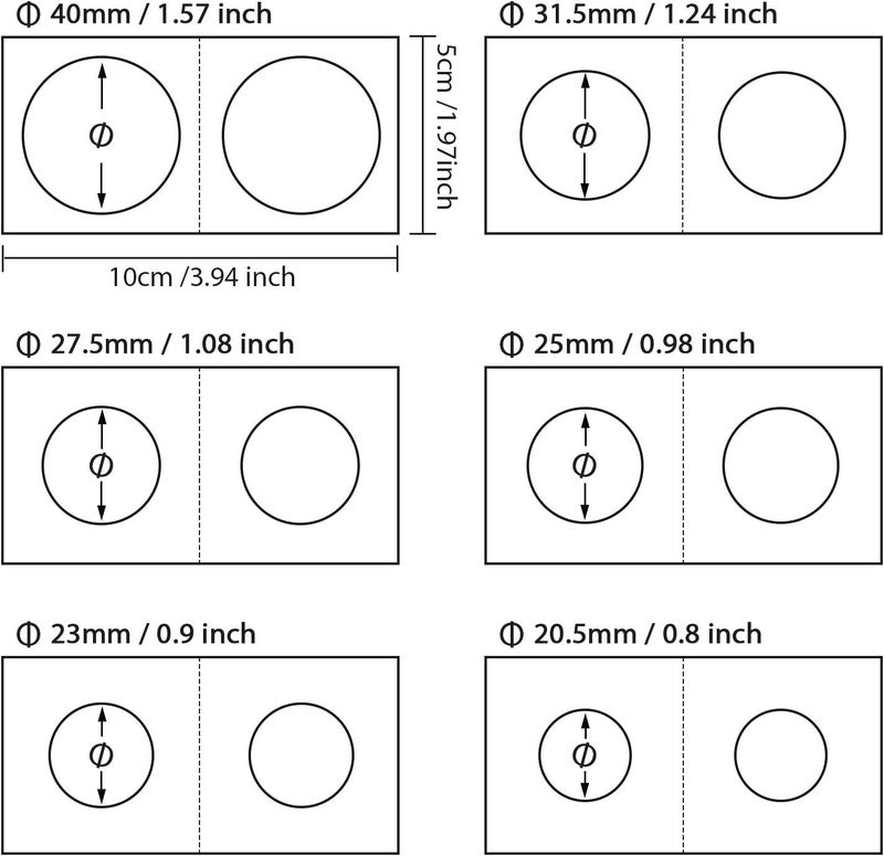 Favourde 300 Pieces Cardboard Coin Holder Flip Mega Assortment, 2 by 2 Inch for Coin Collection (6 Sizes) - Image 3