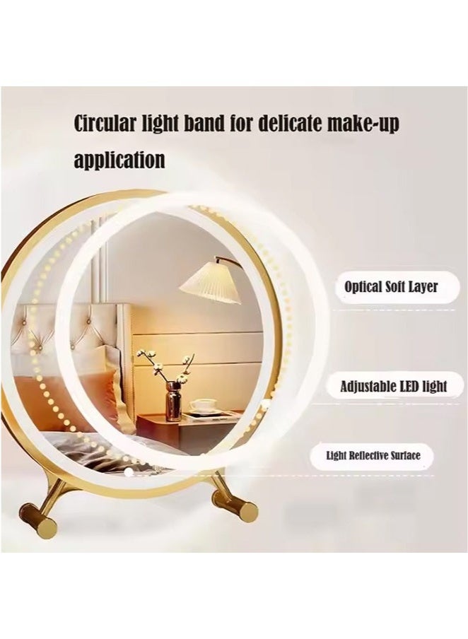 عربست مرآة مكياج للمكتب مع حامل، مرآة ديكور مكتب أكريليك، مرآة ديكور مكتب لطيفة وجمالية ديكور الغرفة مرآة هدية قابلة للفصل مثبتة على الحائط - Image 5