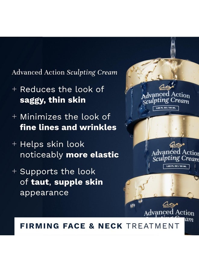 City Beauty - Advanced Action Sculpting Cream - Solution For Saggy Jawline, Drooping Face, And Neck Wrinkles - Firming Cream For Loose, Sagging Skin - Image 1