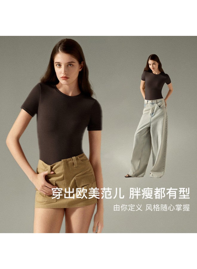 ubras Stylish Women'S Shaping Short-Sleeve Base Layer, Business Casual Basic Top For Summer - Image 5