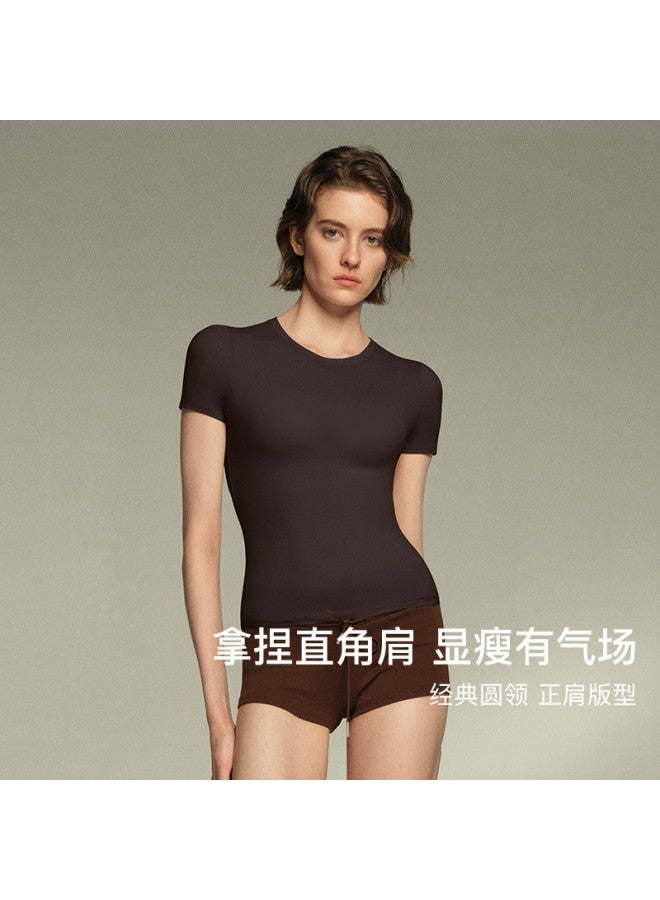 ubras Stylish Women'S Shaping Short-Sleeve Base Layer, Business Casual Basic Top For Summer - Image 4