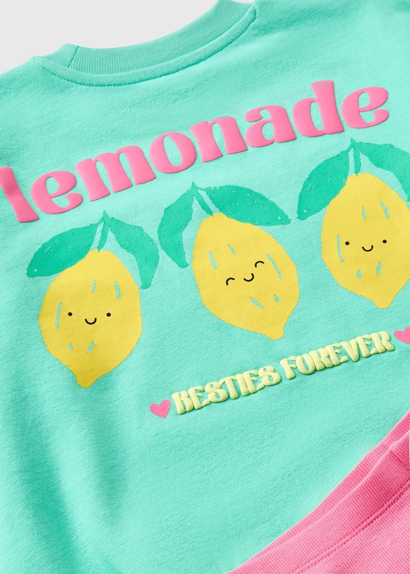 Matalan Girls Green Lemonade Sweatshirt & Legging Set